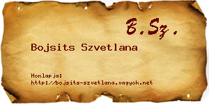 Bojsits Szvetlana névjegykártya
